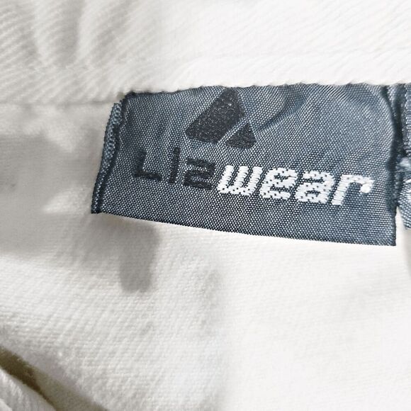 Liz Wear White 100% Cotton Pleated Front 3 Pocket Relaxed Denim Jeans Size 14 - Picture 3 of 9